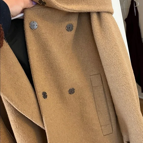 Zara Camel Pea Coat for Women - Picture 3 of 4